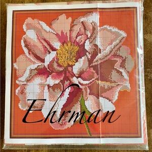 Ehrman Needlepoint kit-Pink Peony designed by Kaffe Fassett